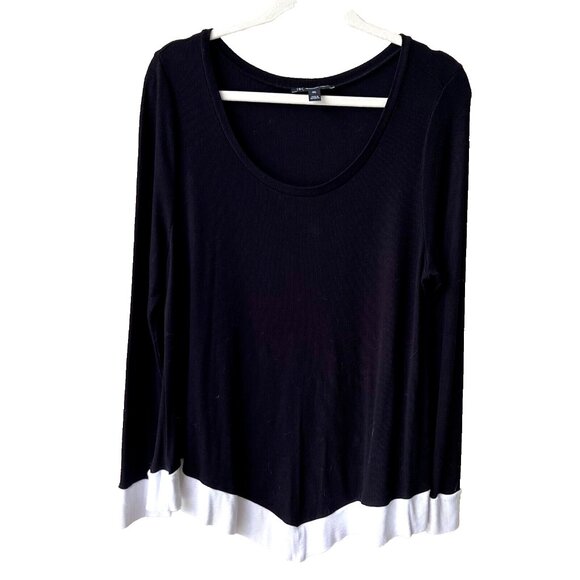 INC Womens Black Chevron Contrast Trim Pullover Tunic Sweater Top XXL BHFO 1313 - Picture 11 of 16
